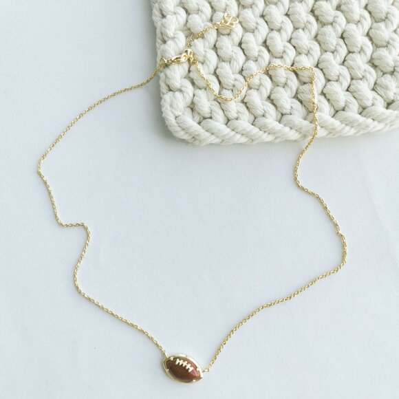 Alicia Bonnie Football Gold Orange Gold Sandstone Necklace - Picture 3 of 4
